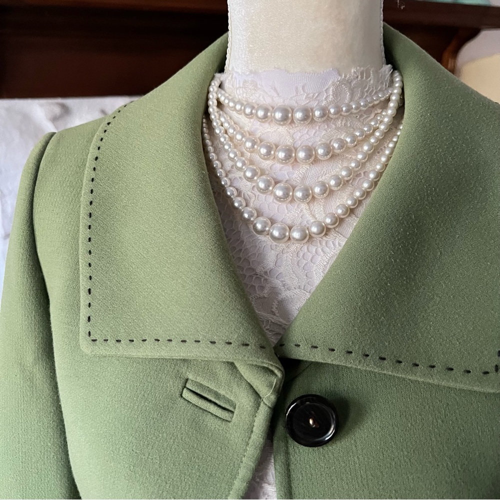Alex Marie Olive Green Women's Jacket Blazer Size 4 - Picture 9 of 11